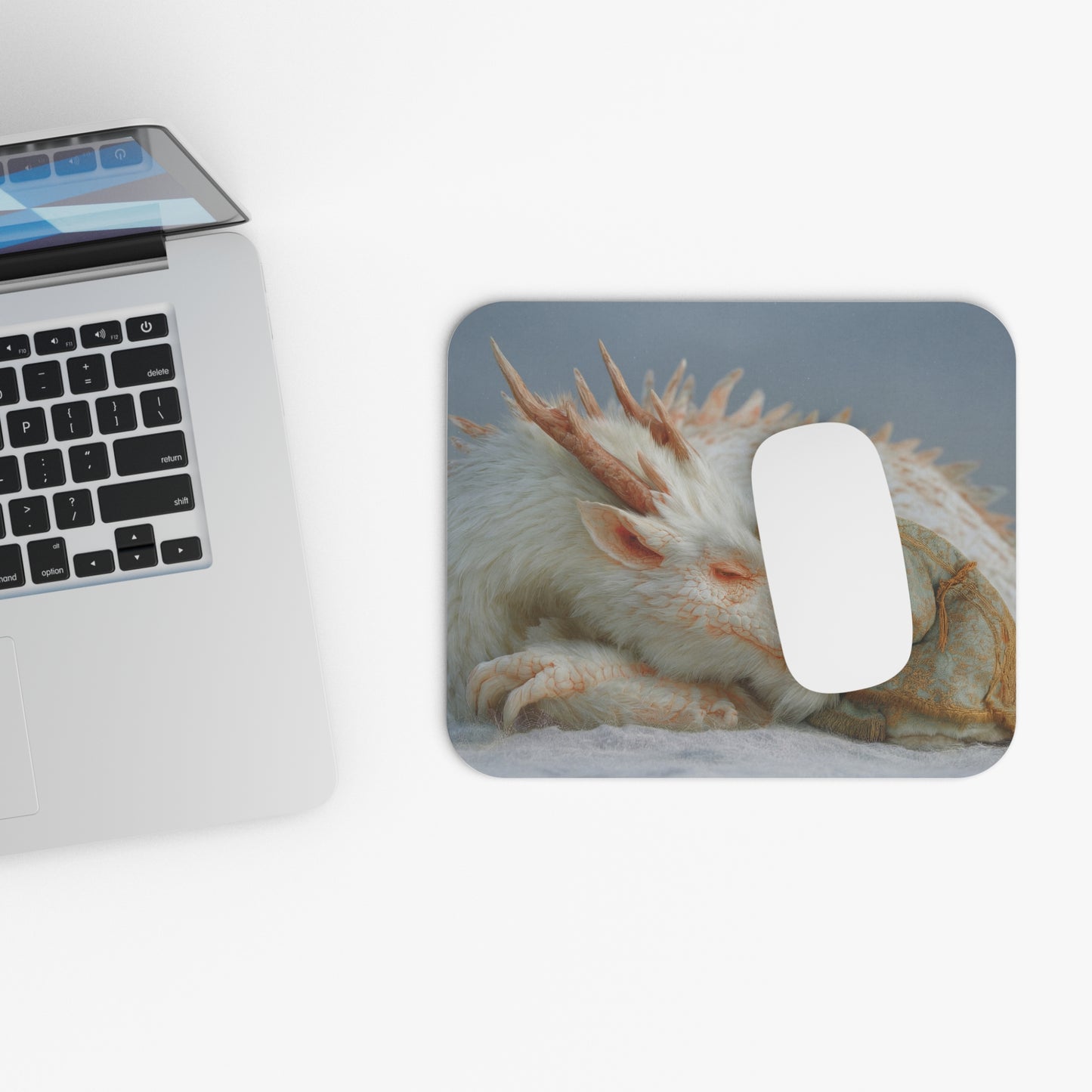 Child and Snow Dragon Mouse Pad – Whispers of Winter’s Gentle Guardian