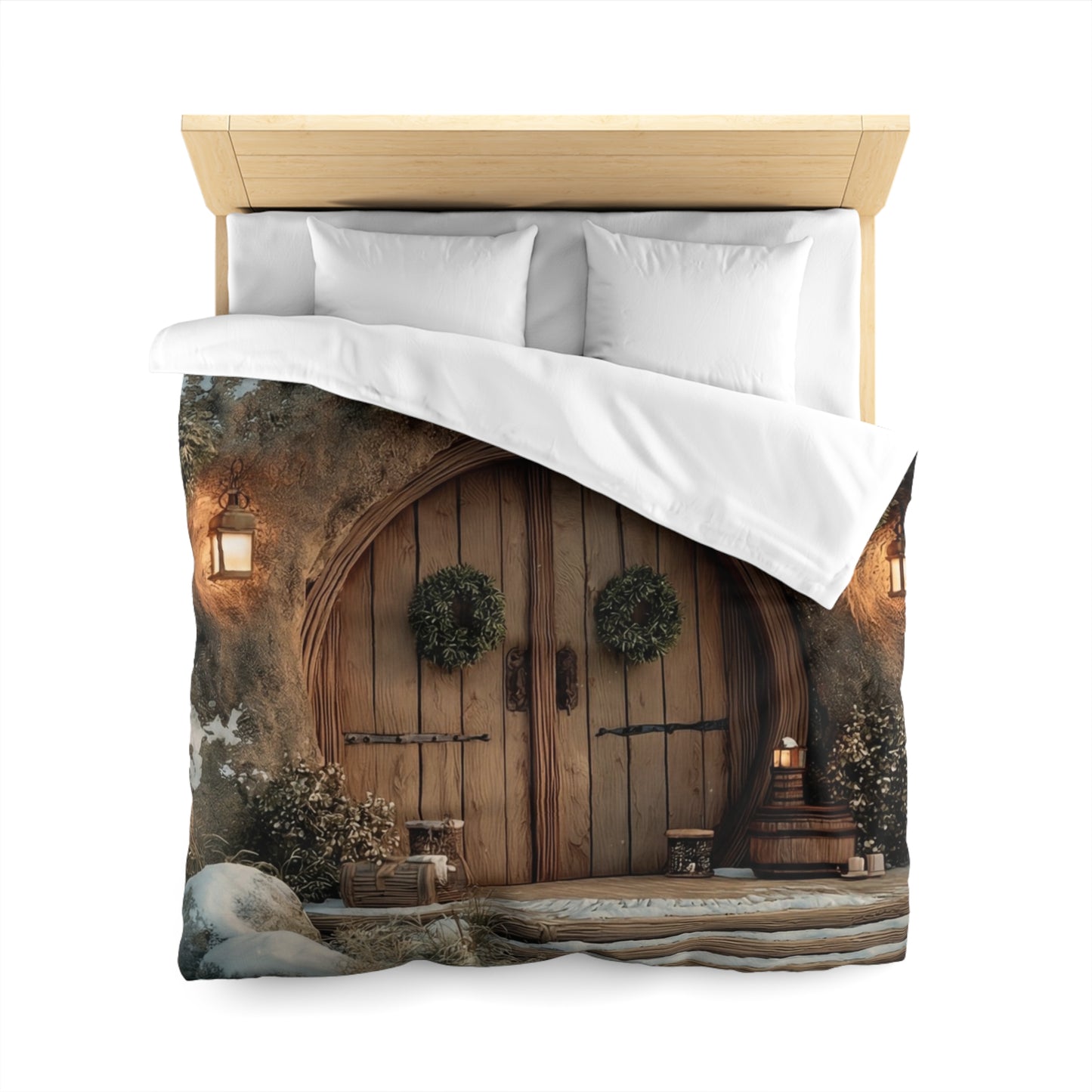 Winter’s Whisper Microfiber Duvet Cover – Cozy Treehouse Sanctuary