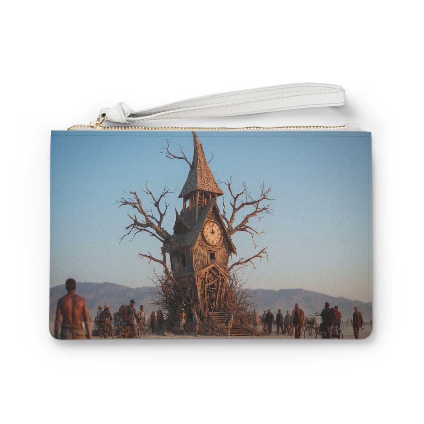 Clockwork Treehouse Clutch Bag – Desert Dawn Sentinel