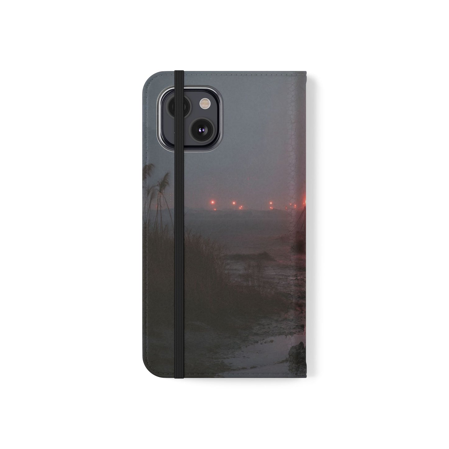 Crimson Circus Tent Flip Cases – Misty Coastside Lantern Scene