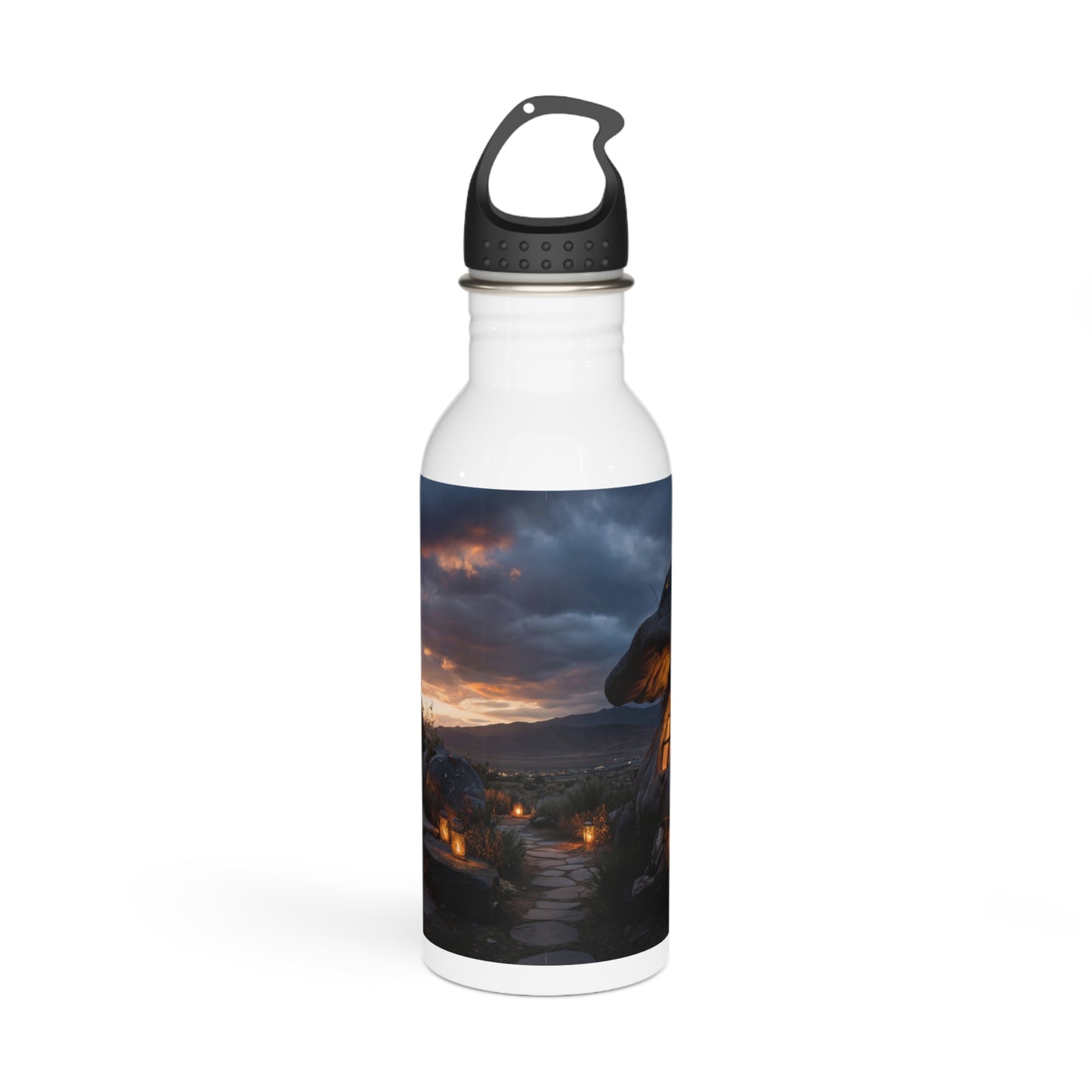 Enchanted Mushroom Cottage Water Bottle – Twilight Haven Glow