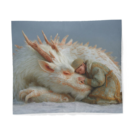 Sleeping Dragon & Child Duvet Cover – Soft Frostland Dreaming