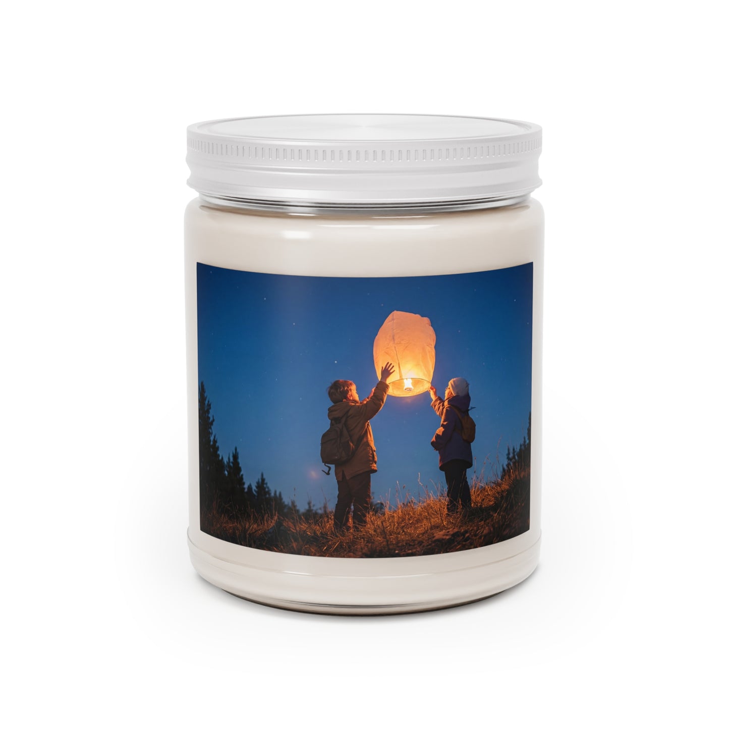 Starlit Lantern Scented Soy Candles with White Lid, 9oz – Wishful Twilight Release