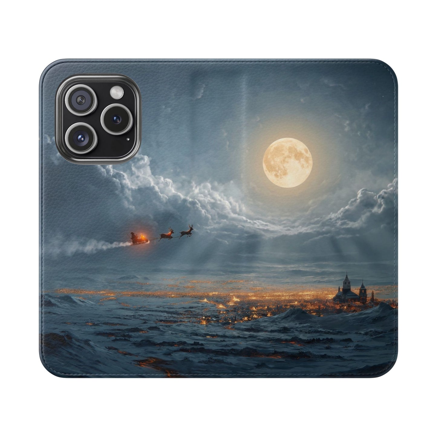 Moonlit Sleigh Flip Cases – Northern Lights Winter Journey