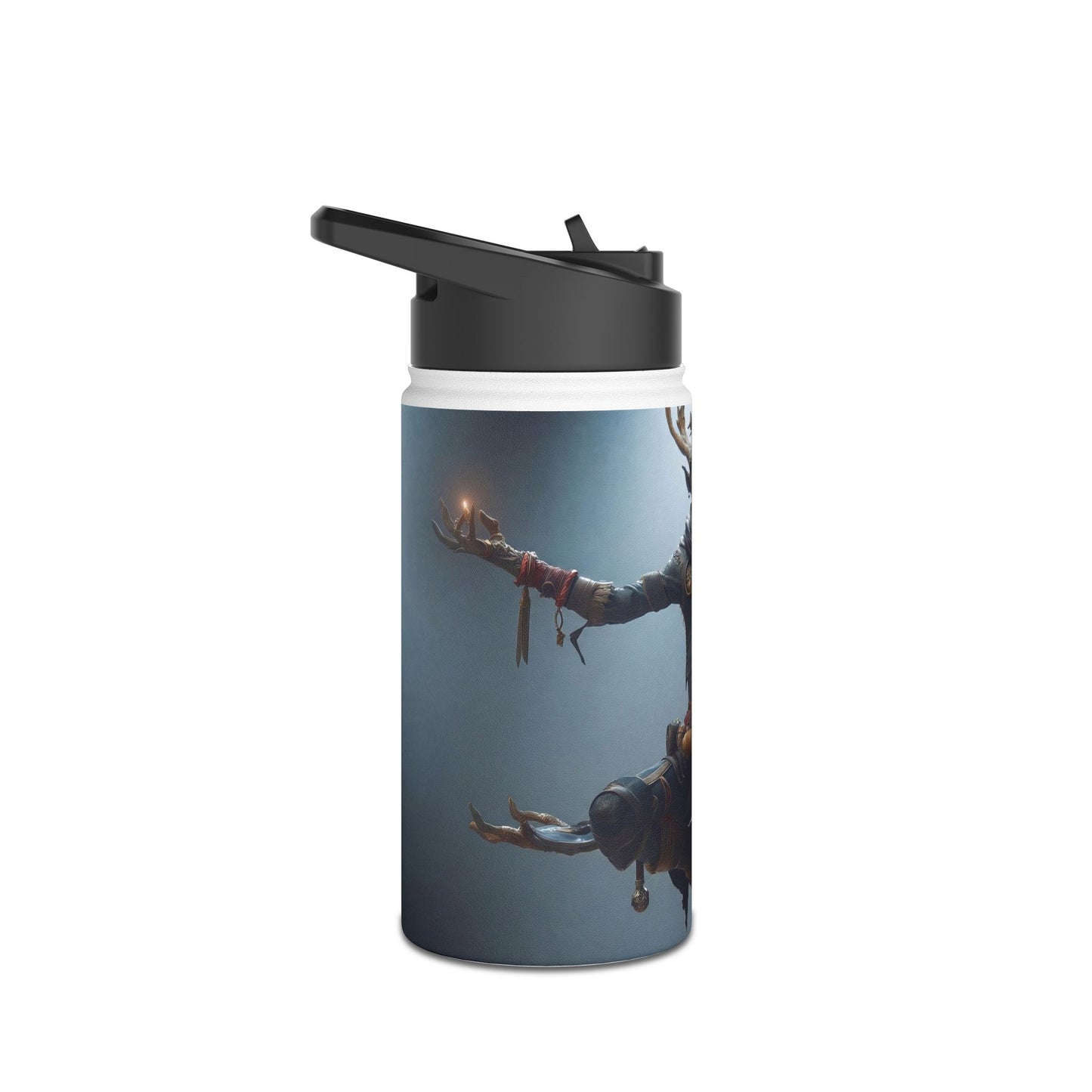Celestial Stag Sentinel Stainless Steel Water Bottle, Standard Lid – Floating Guardian in Twilight