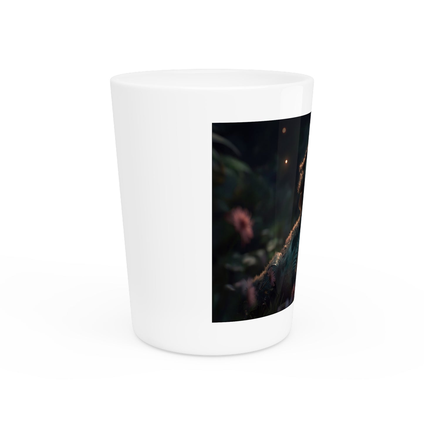 Mossy Alligator Sentinel Shot Glass – Gentle Guardian with Butterfly
