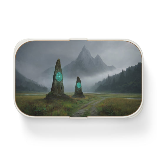 Ancient Stone Portal Bento Lunch Box – Whispering Peaks & Glowing Glyphs
