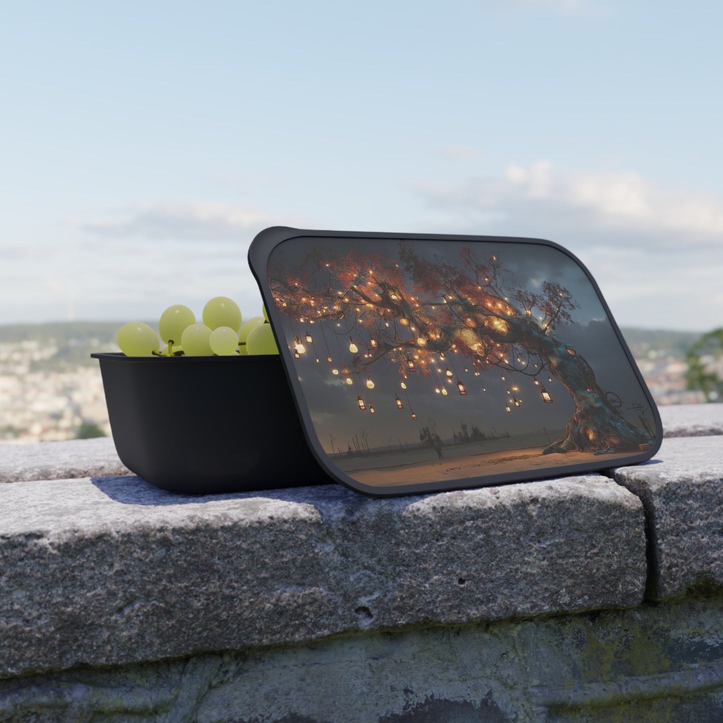 Luminous Wishing Tree PLA Bento Box with Band and Utensils – Desert Sanctuary Glow