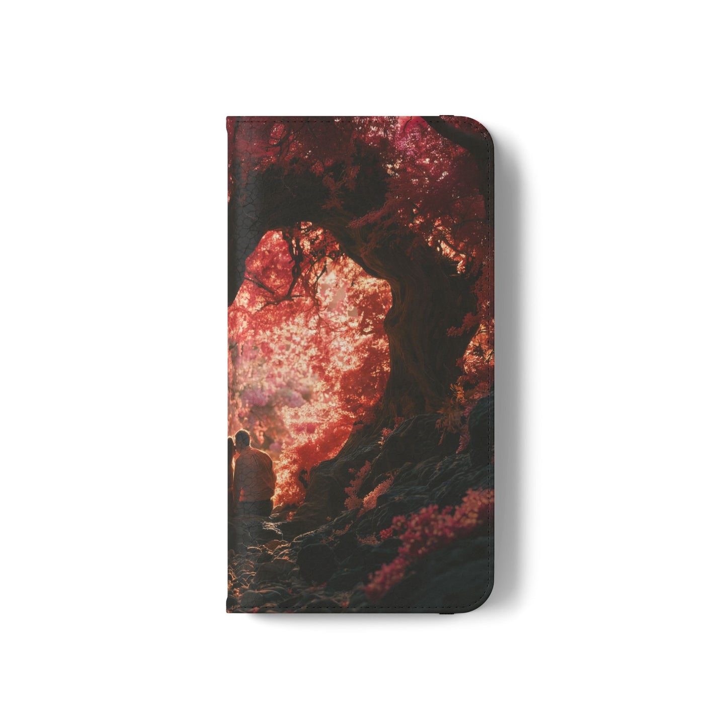 Crimson Arch Flip Cases – Heart-Shaped Canopy Romance