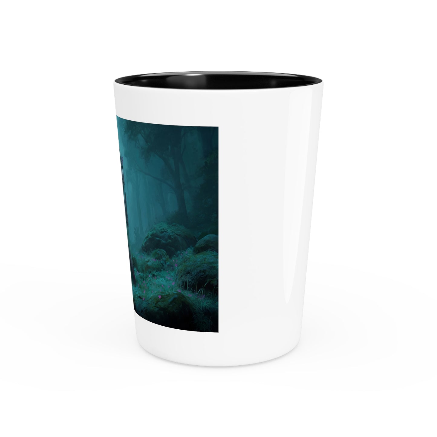 Moonlit Elf Sentinel Shot Glass – Glowing Blade Guardian