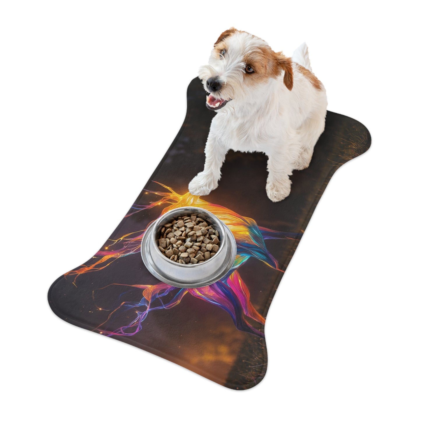 Chromatic Stag Pet Feeding Mats – Electric Forest Glow
