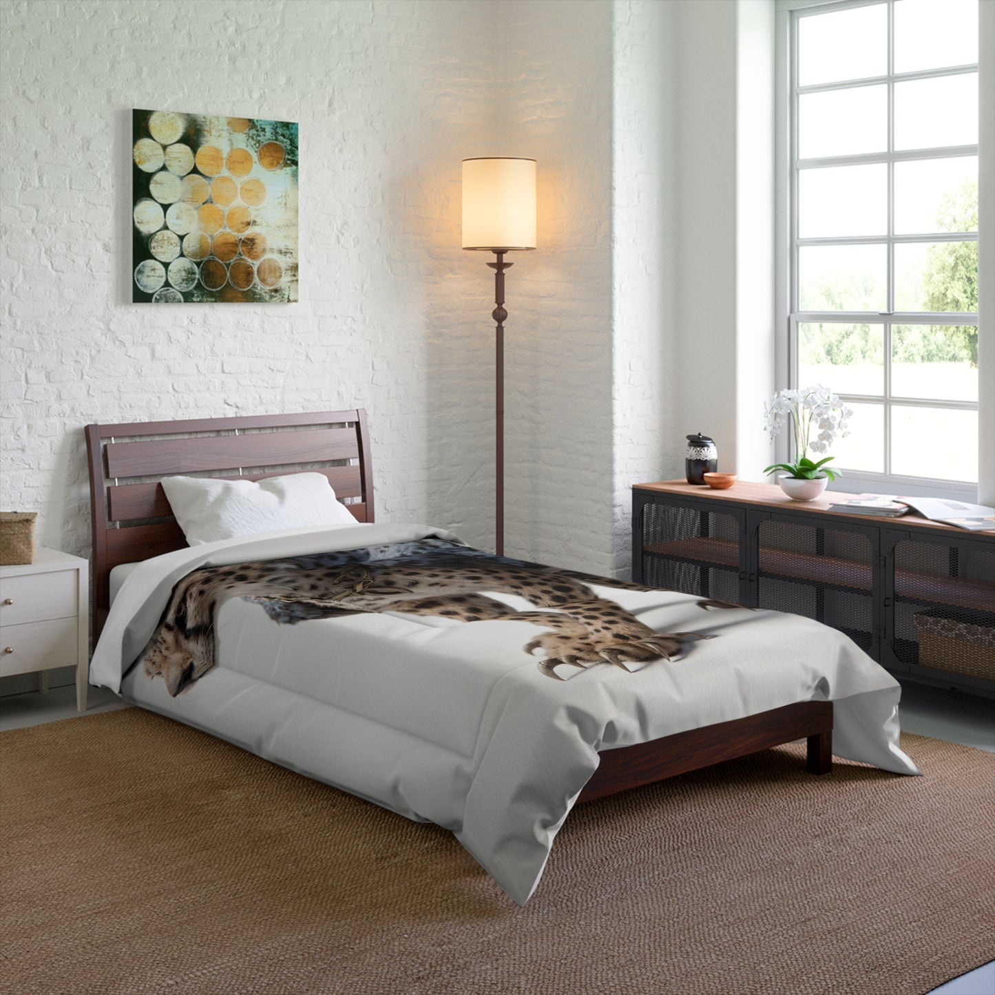 Winged Cheetah Comforter – Graceful Feline with Feathered Wings