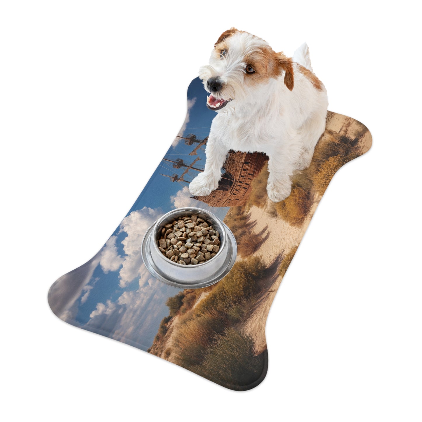 Desert Shipwreck Pet Feeding Mats – Timeless Maritime Legend Art