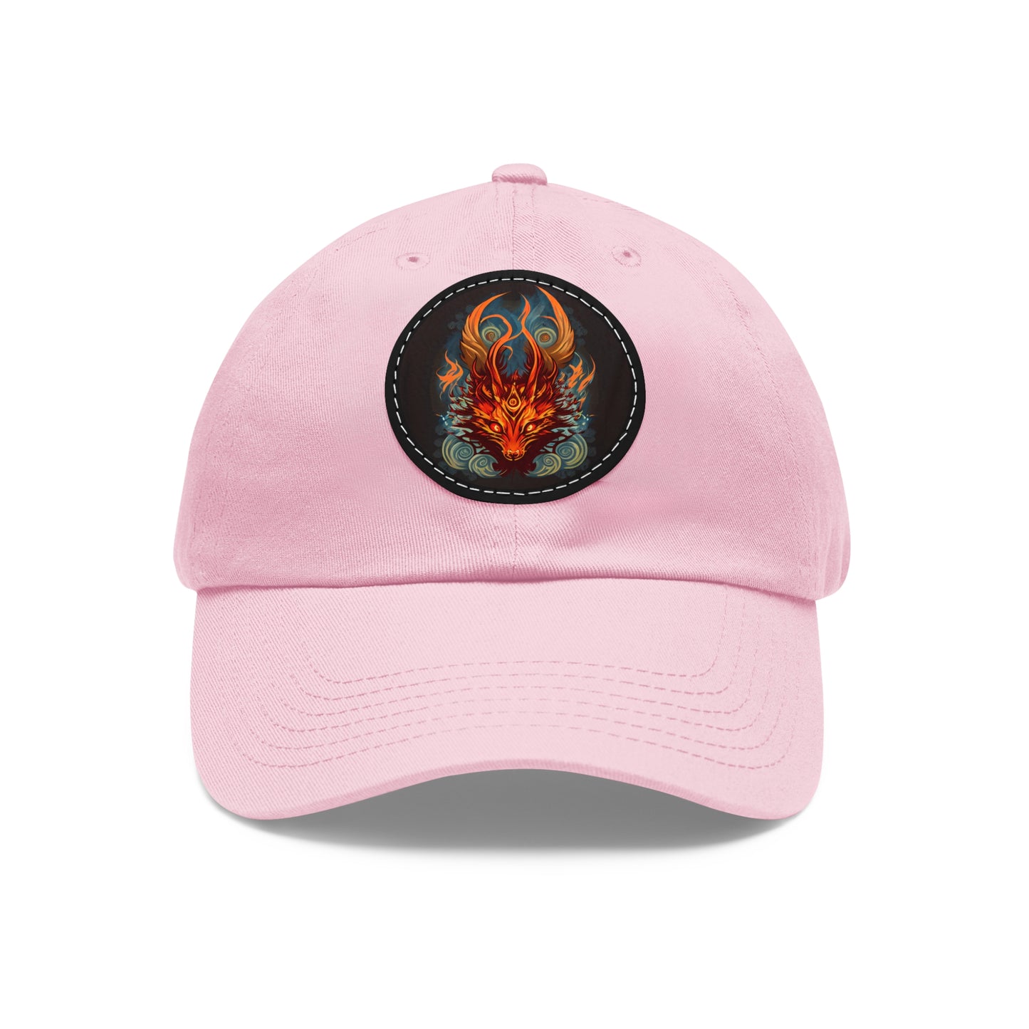 tshirt design, nine-tailed fox - Dad Hat with Leather Patch (Round)