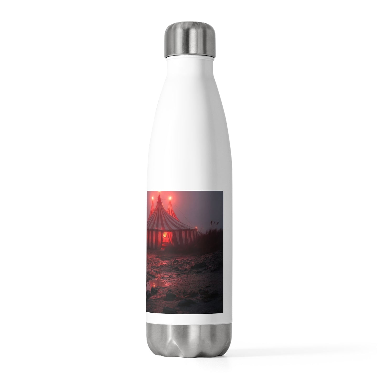 Crimson Circus Tent 20oz Insulated Bottle – Neon Mirage on the Shoreline
