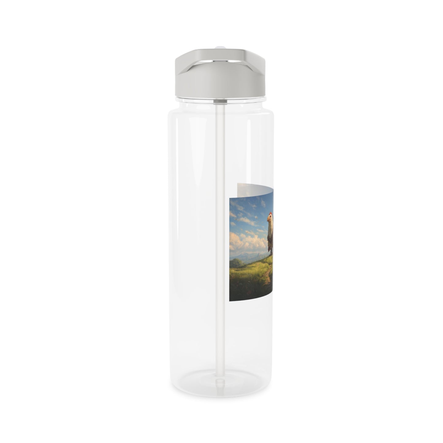Feathered Mountain Guide Tritan Water Bottle – White Plume Horizon Companion
