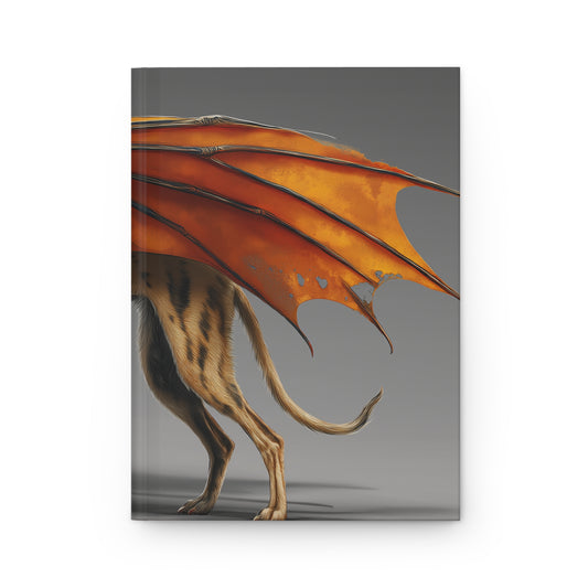 Winged Greyhound Journal Matte – Amber Dragon Wings and Leather Harness