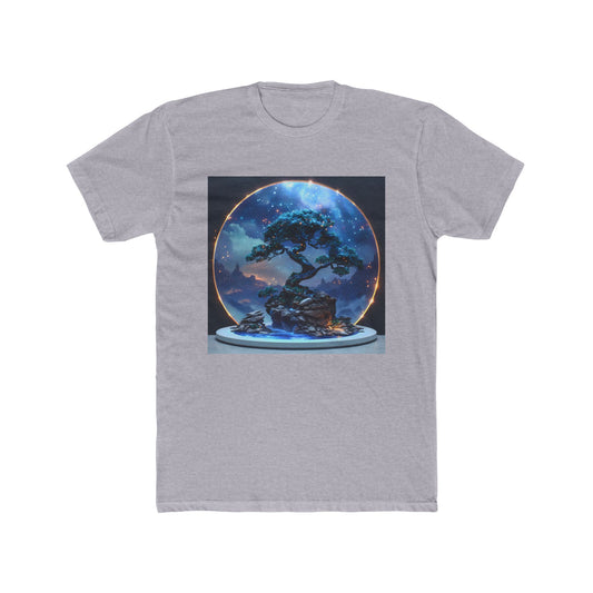 Cosmic Bonsai Tree in Starry Sphere - Unisex Crew T-Shirt