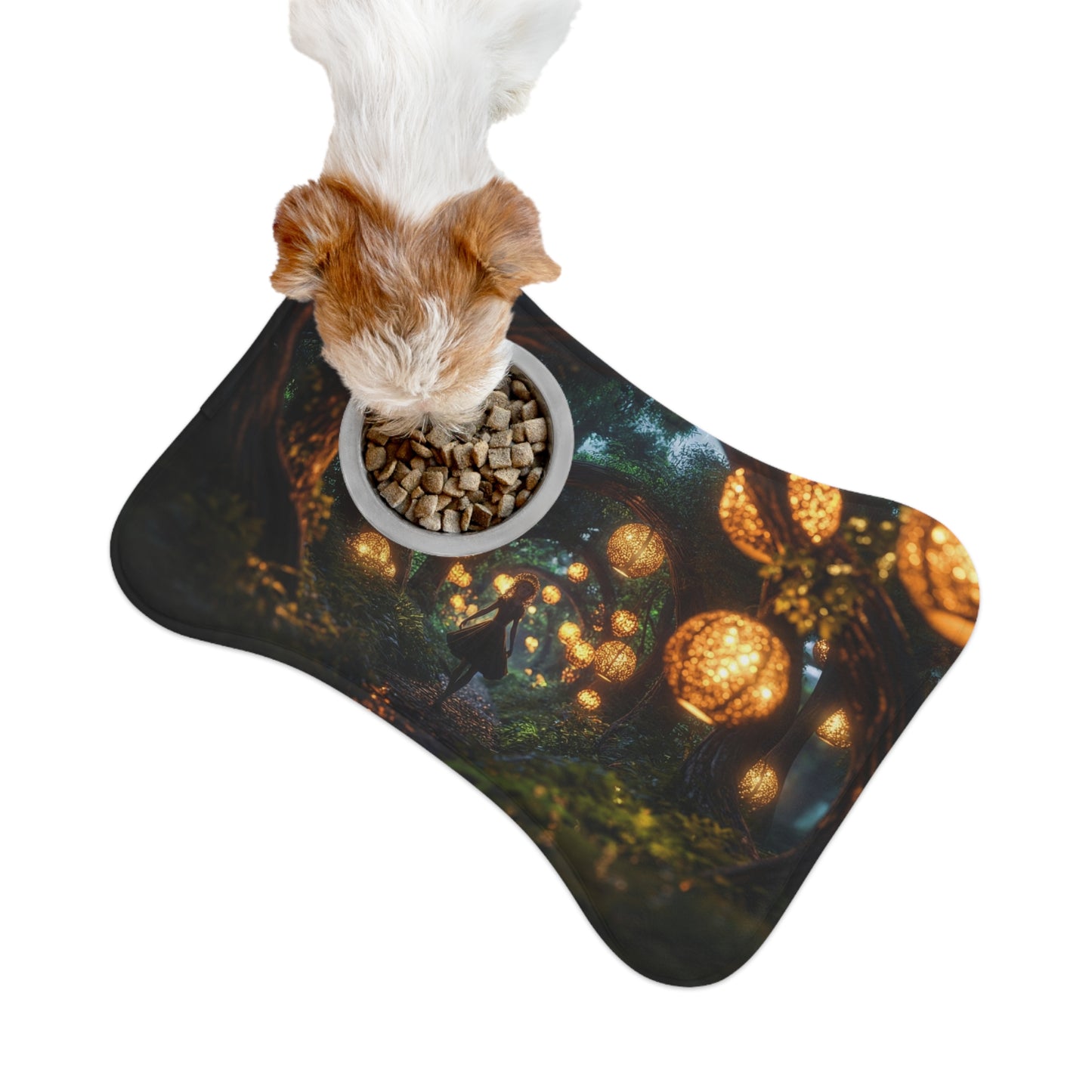Luminous Forest Path Pet Feeding Mats – Warm Lantern Walkway