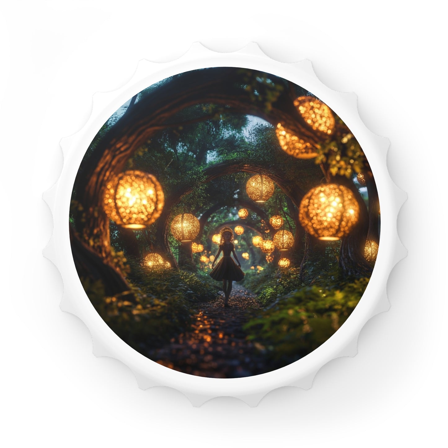 Luminous Lantern Grove Bottle Opener – Guided Path Through Whispering Trees