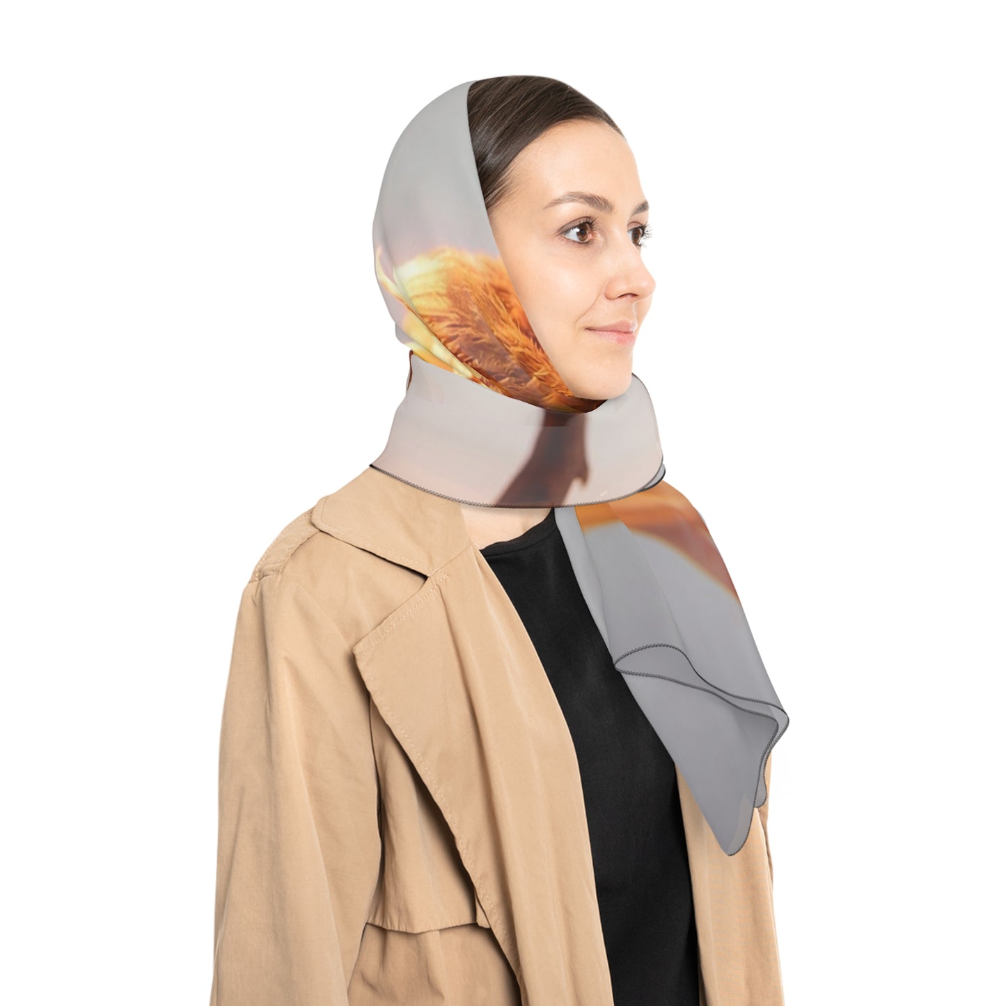 Fiery Fox Sentinel Poly Scarf – Radiant Ember Wingscape