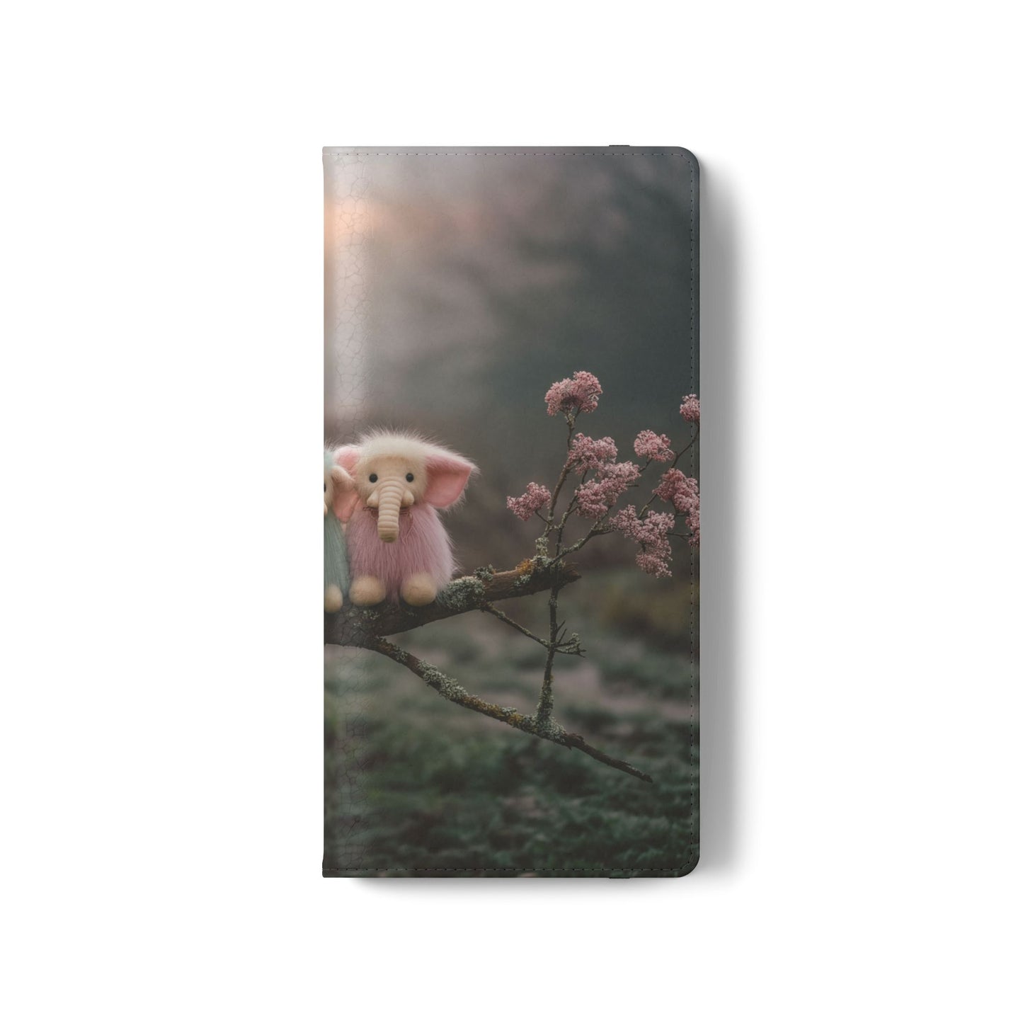 Mossy Branch Elephants Flip Cases – Pastel Fluff Guardians