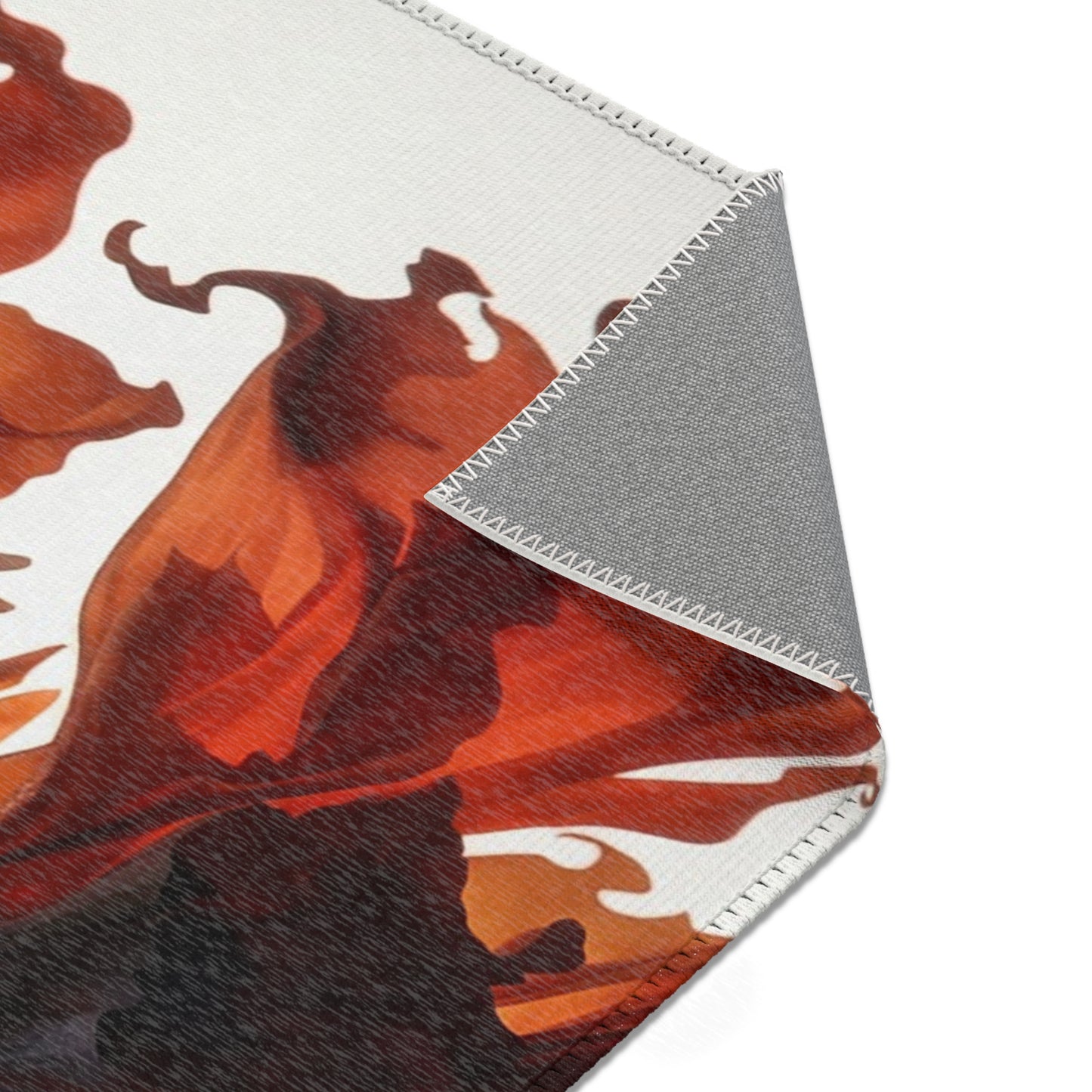 Phoenix Dancer Area Rug – Crimson Ember Waltz