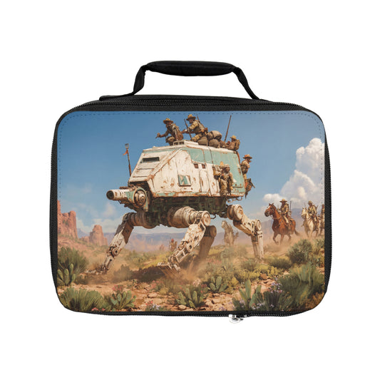 Desert Frontier Walker Lunch Bag – Rustic Sci-Fi March Through Canyon Heat