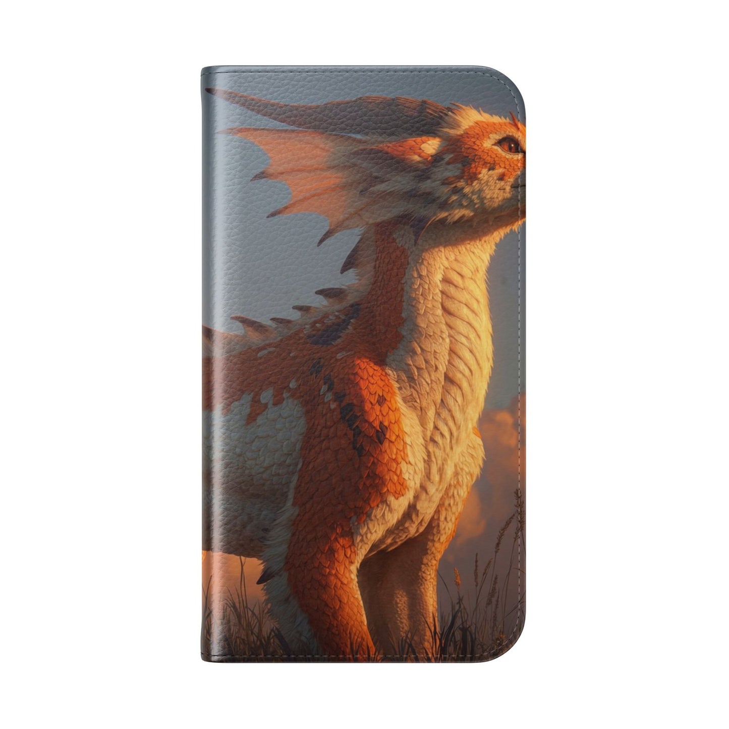 Gilded Dragon Flip Cases – Amber Sunset Guardian