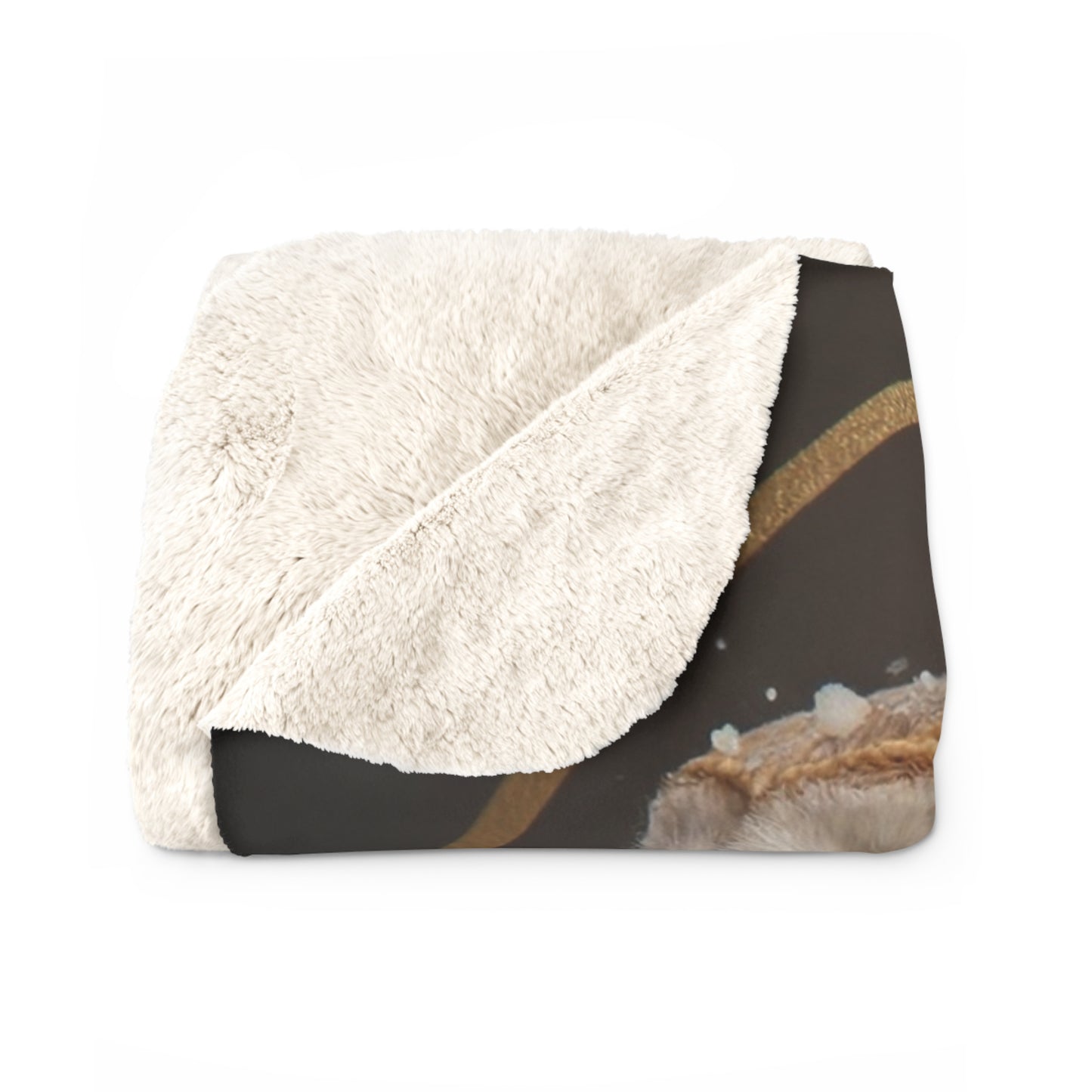 Triple Crown Owls Sherpa Fleece Blanket – Regal Sentinels in Gold and Velvet