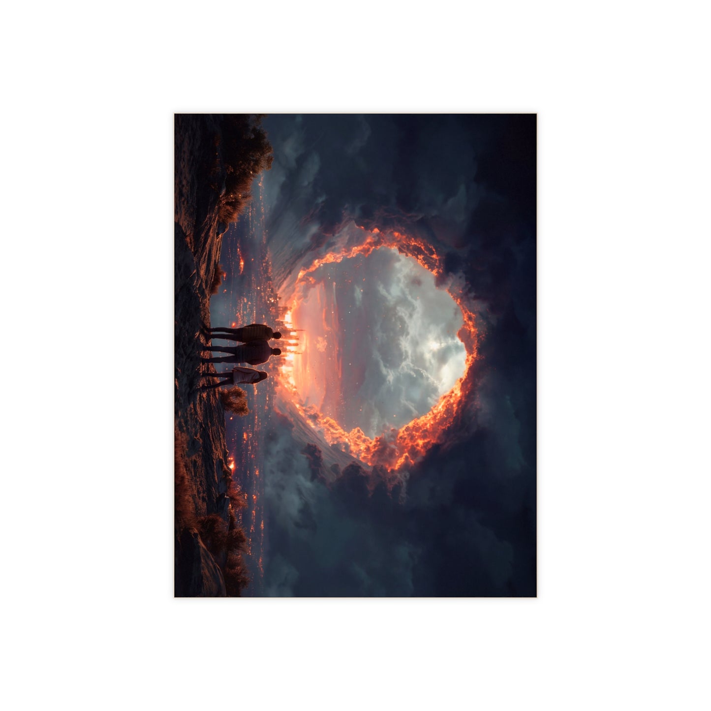 Sky Gate Cityscape Ceramic Photo Tile – Witnessing the Celestial Threshold