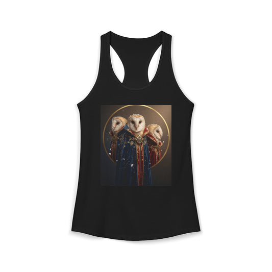 Three-Headed Owl Triad Women's Ideal Racerback Tank – Royal Velvet Guardians