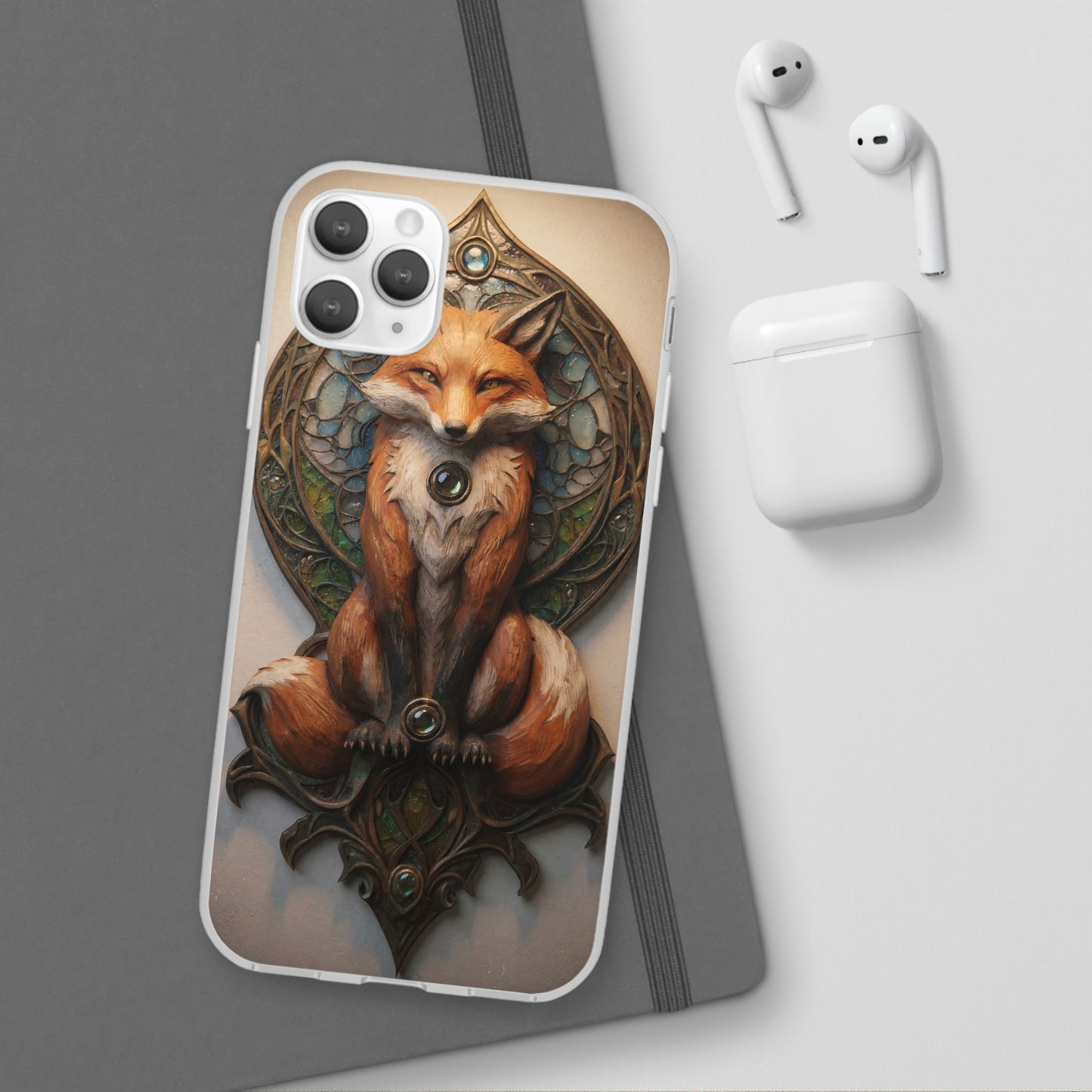 Fox Sentinel Flexi Cases – Amber Glow Through Stained Glass