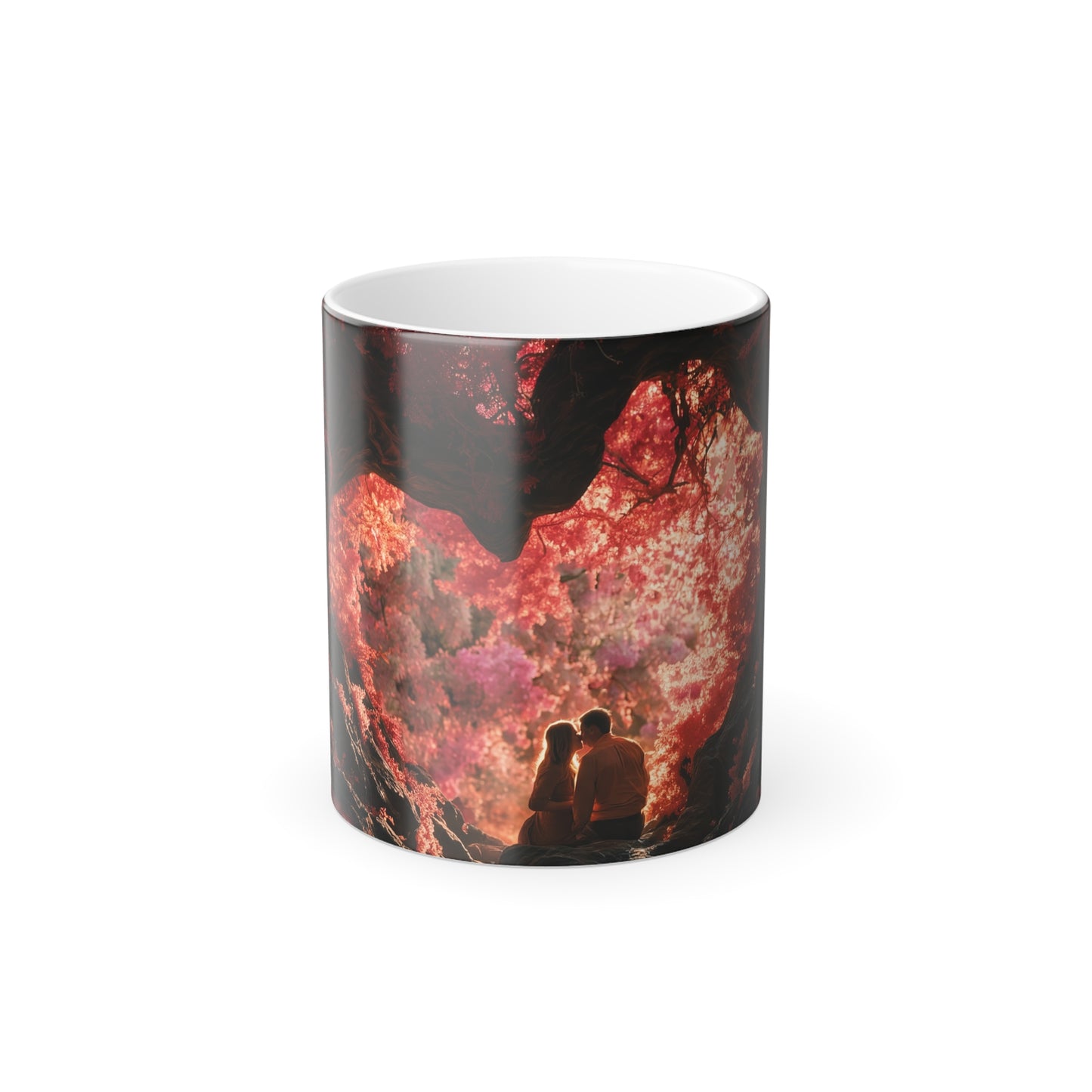 Crimson Canopy Color Morphing Mug, 11oz – Pink Heart Arch Romance