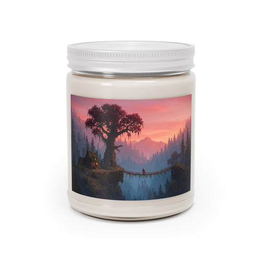 Crimson Canopy Scented Soy Candles with White Lid, 9oz – Twilight’s Whispering Bridge
