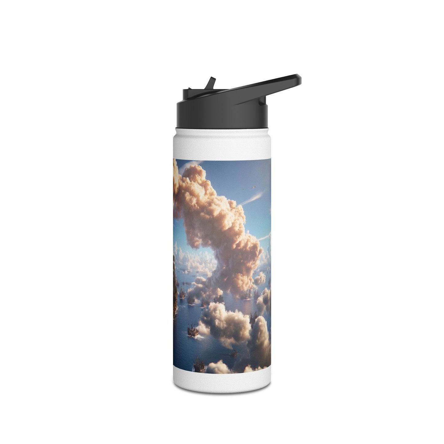 Celestial Fleet Stainless Steel Water Bottle, Standard Lid – Dawn’s Archway at Sea