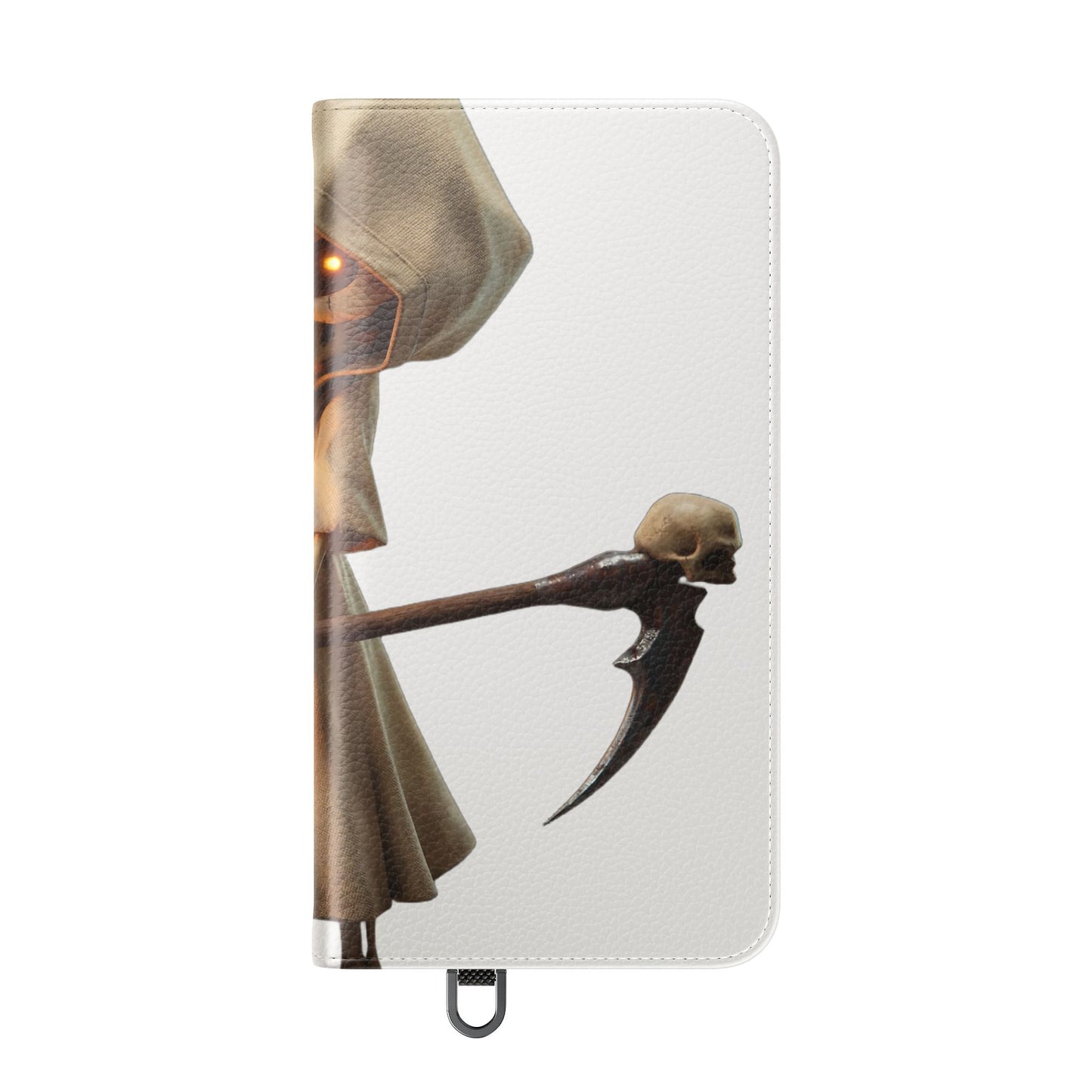 Lantern-Bearing Sentinel Flip Cases – Hooded Guardian with Scythe and Warm Glow