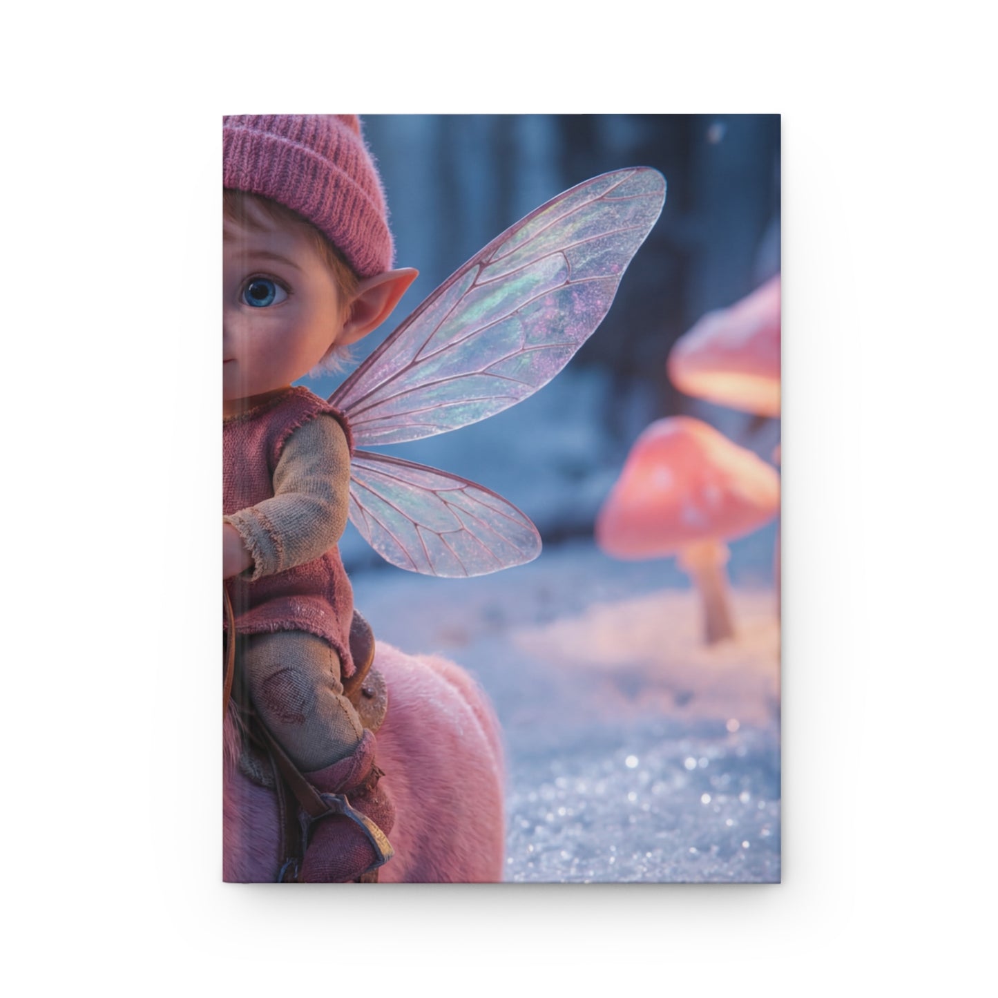 Fairy Rider on Pink Unicorn Hardcover Journal Matte – Snow-Moon Forest Adventure