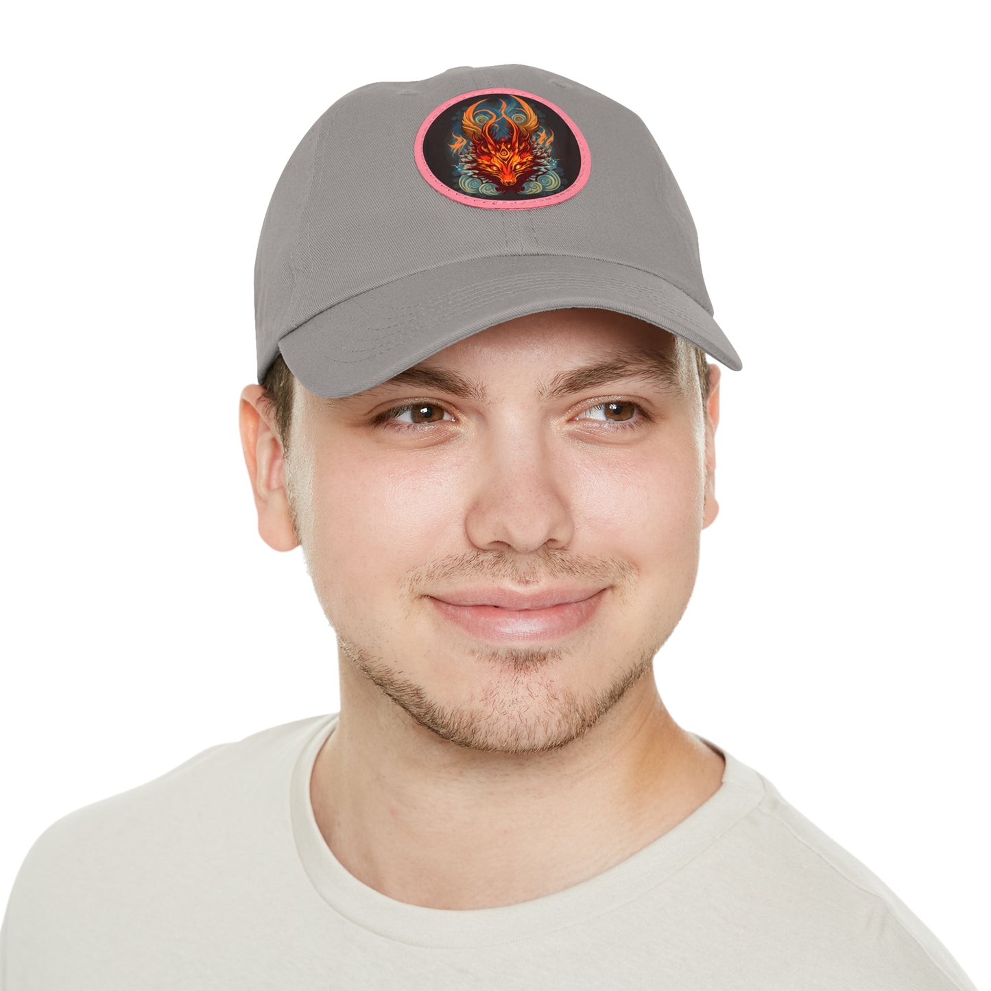 tshirt design, nine-tailed fox - Dad Hat with Leather Patch (Round)