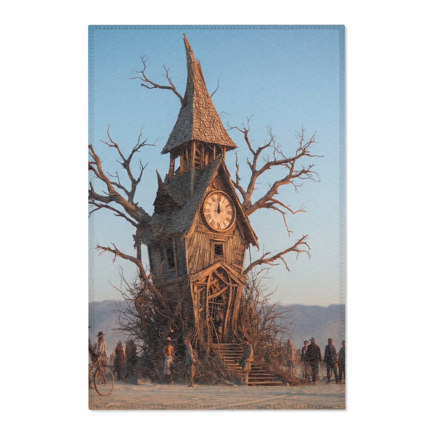 Clock Tower in the Dryland Area Rugs – Timeless Wanderer’s Sanctuary