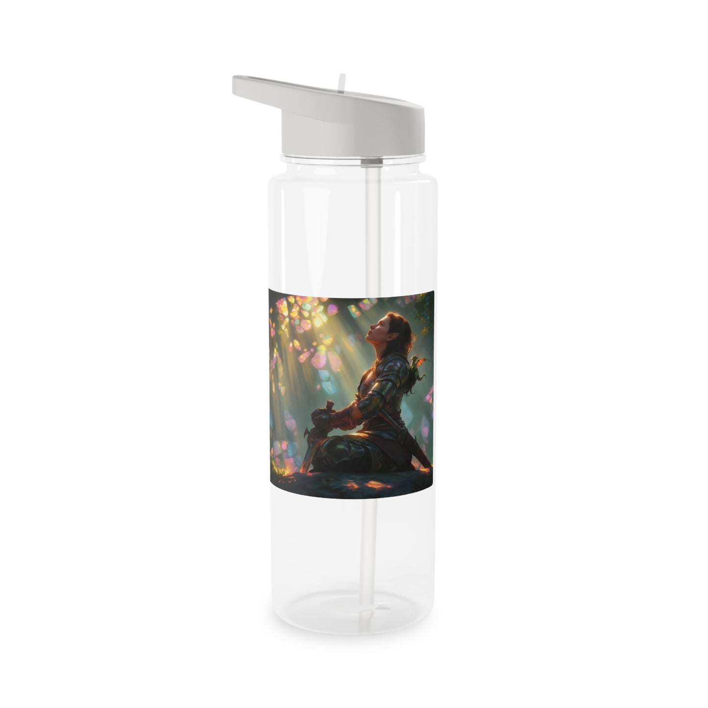 Crystal Grove Sentinel Tritan Water Bottle – Sunlit Forest Guardian Moment