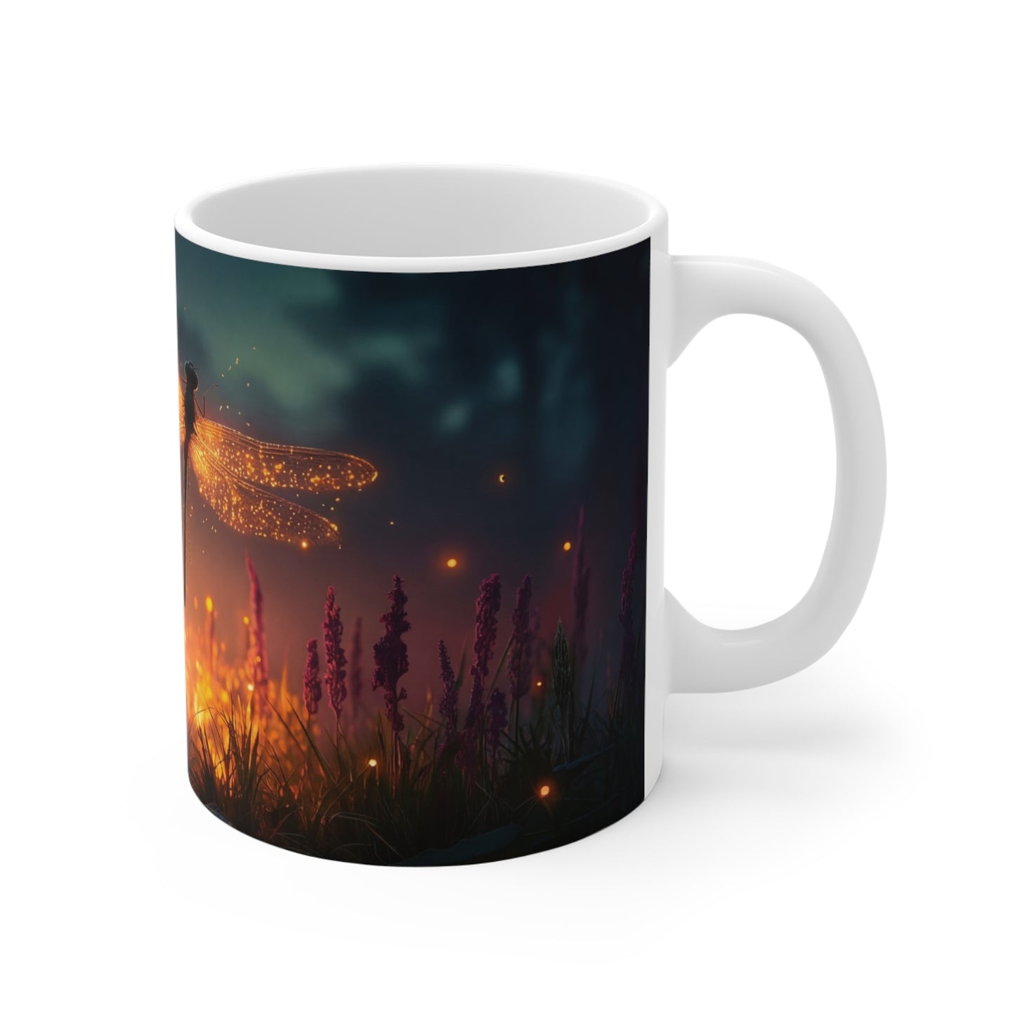 Luminescent Dragonfly Ceramic Mugs (11oz\15oz\20oz) – Twilight’s Sparkling Sentinel