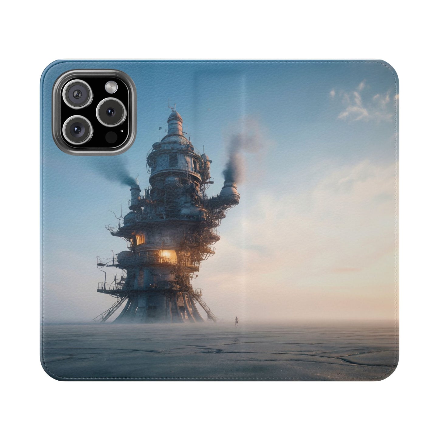 Steam-Stack Tower Flip Cases – Industrial Dawn Sentinel