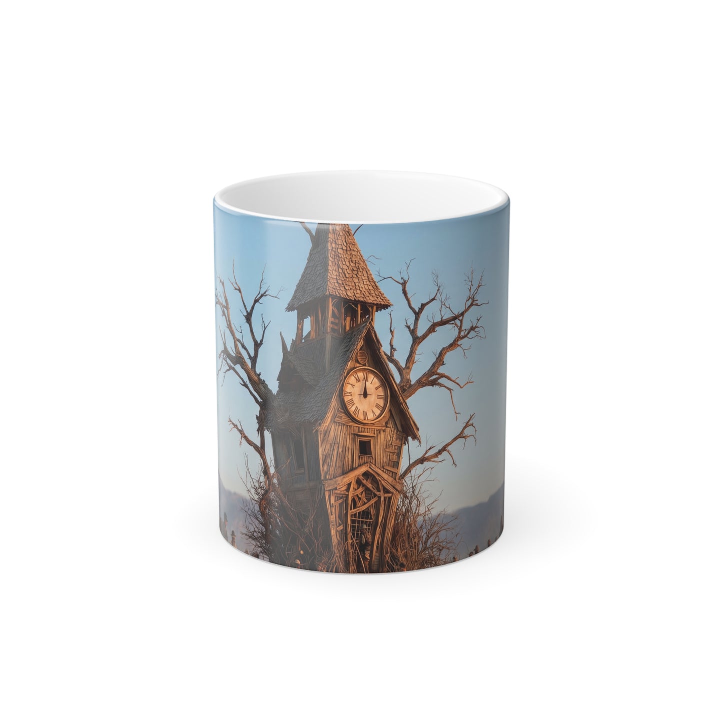 Clocktower Oasis Color Morphing Mug, 11oz – Dusty Dunes Sentinel