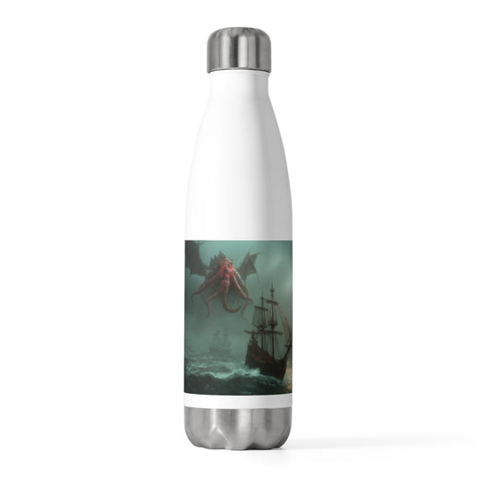 Leviathan’s Wrath 20oz Insulated Bottle – Storm-Swept Seascape with Winged Horror