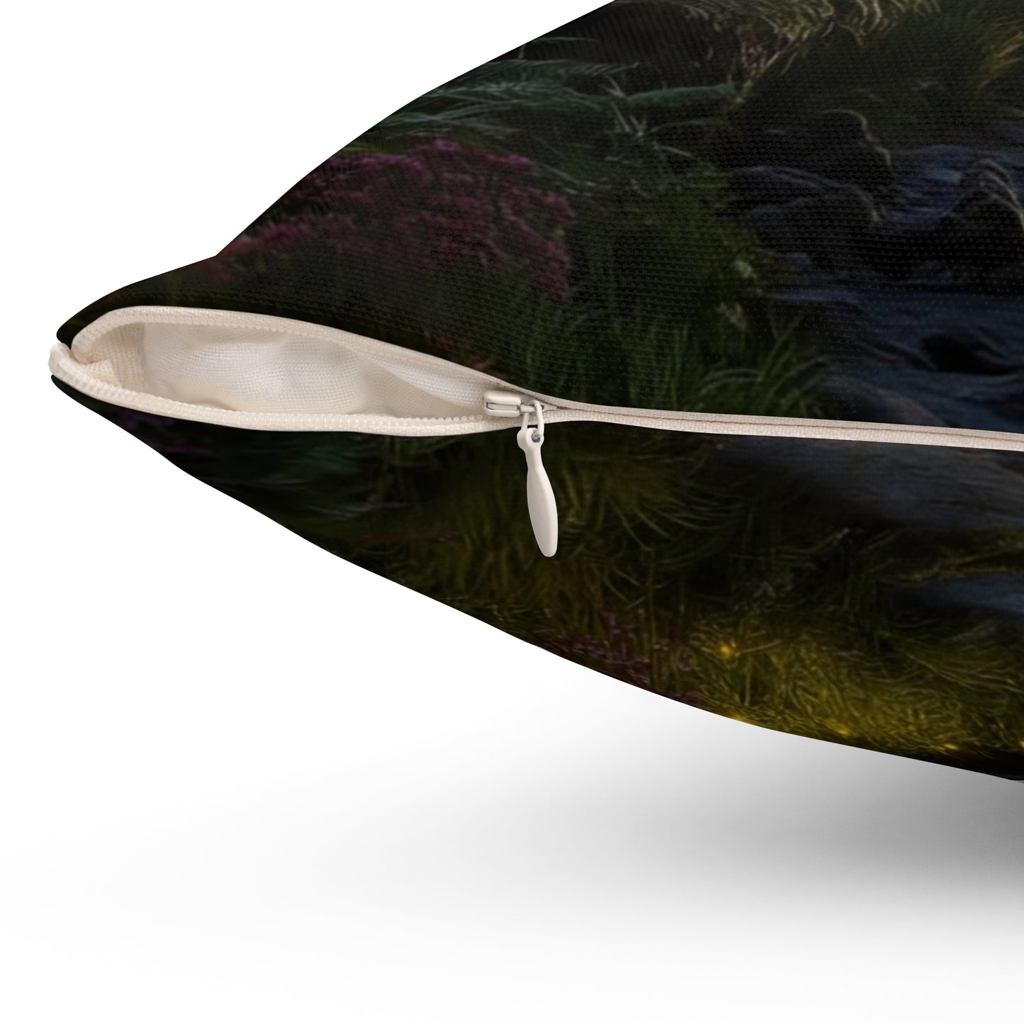 Celestial Stream Spun Polyester Square Pillow – Whispering Forest Dreamscape