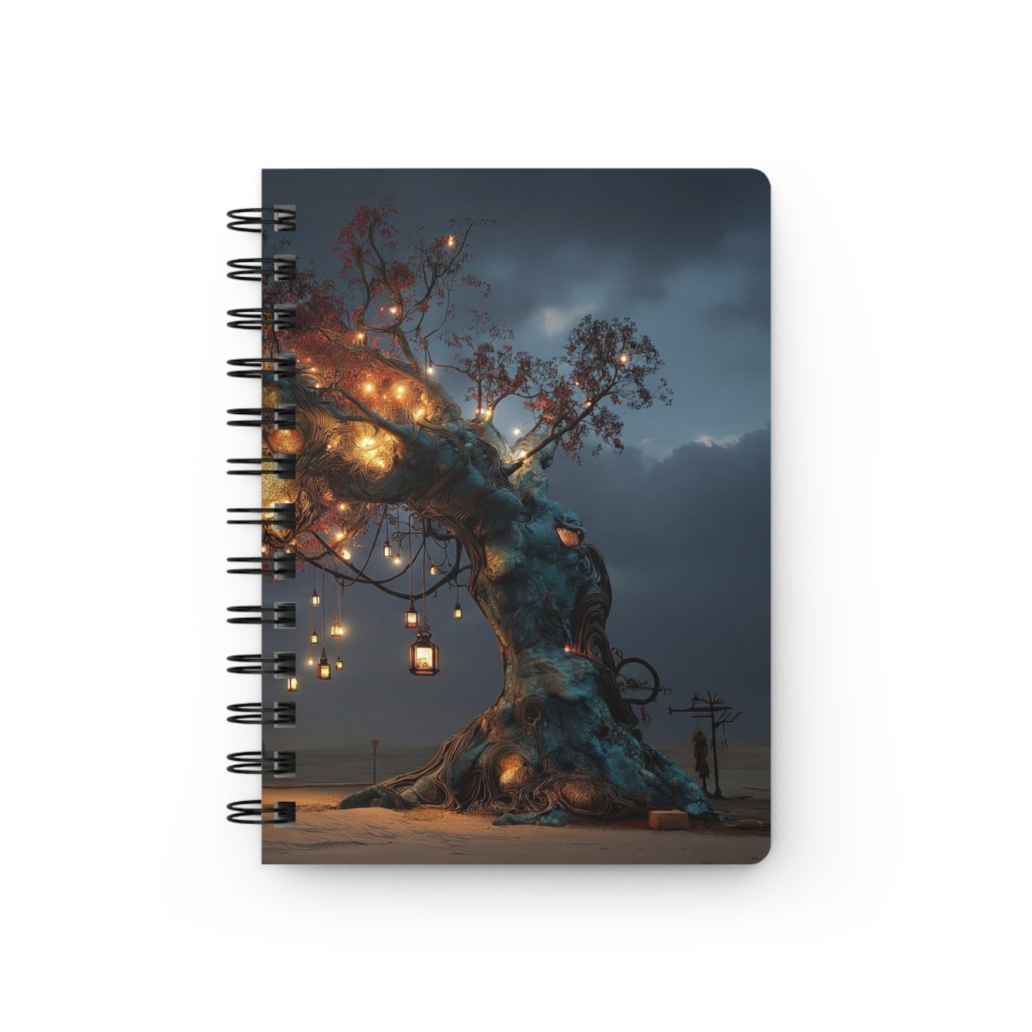 Whispering Lantern Tree Spiral Bound Journal – Desert Twilight Haven