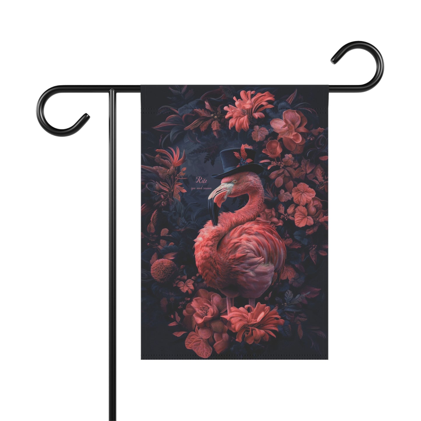 Elegant Flamingo in Top Hat - Garden Flag