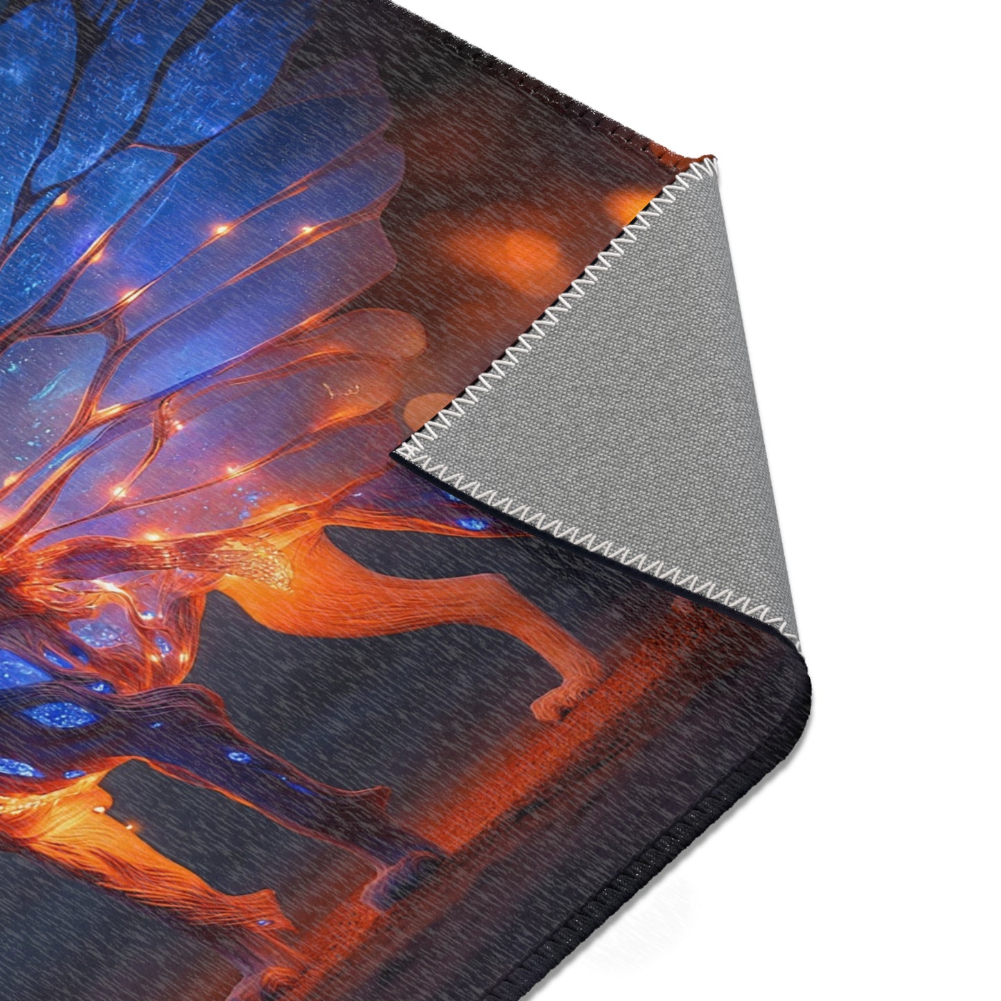 Celestial Lynx Area Rugs – Twilight Wingscape with Glowing Veins