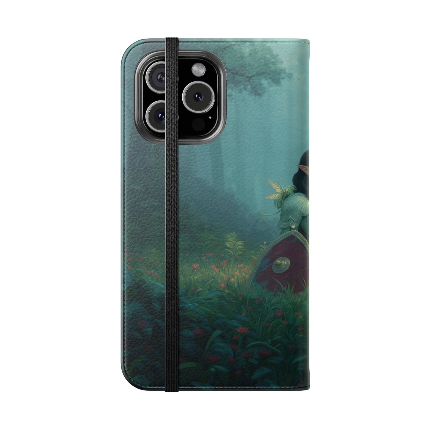 Woodland Sentinel Flip Cases – Green Knight in Misty Grove